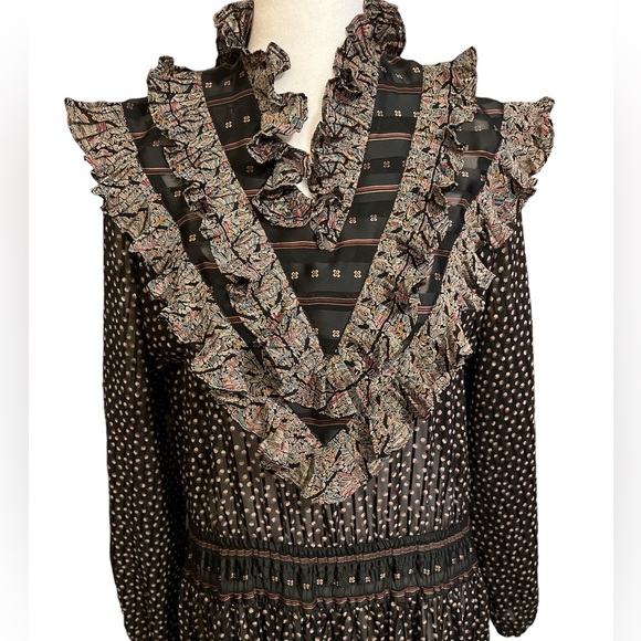 Vintage Diane Freis Georgette Boho Prairie Dress - Picture 3 of 16